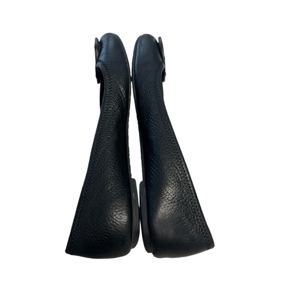 Tory Burch Pebble Black Leather Flats Size 8.5 - Picture 4 of 9
